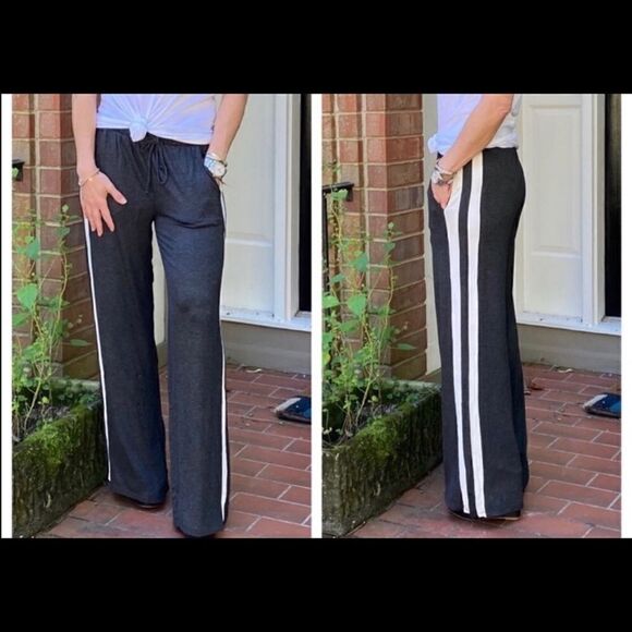 NWT Wide Leg Side Striped Pants - Picture 1 of 2